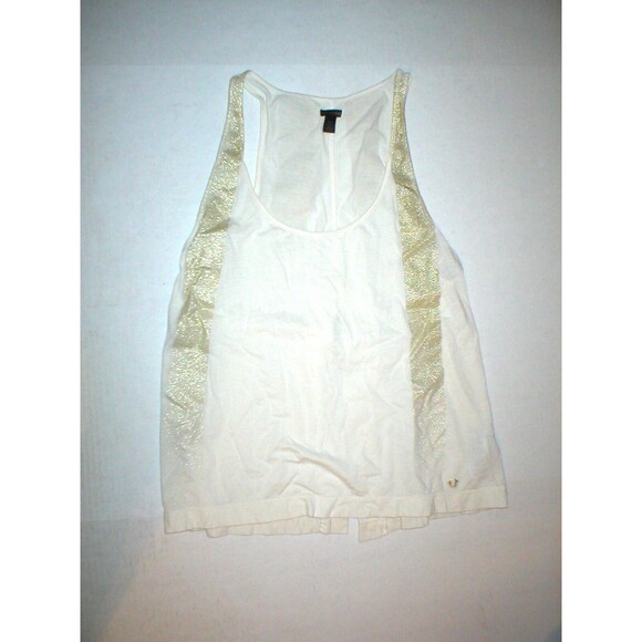 New Womens Designer True Religion Gold Metallic Beige M Tank Top Tunic Soft Moda - Picture 1 of 6